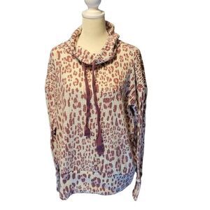 Como Vintage Animal Print Waffle Knit Top Size XXL